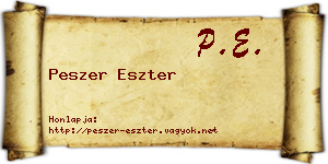 Peszer Eszter névjegykártya
